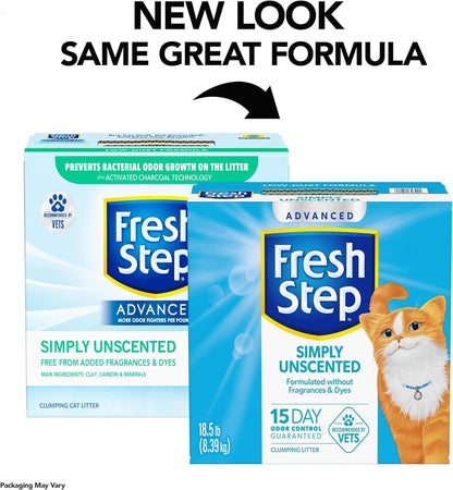 Fresh Step Advanced Simply Unscented Clumping Litter, Fresh Step Unscented Cat Litter Fights Odor