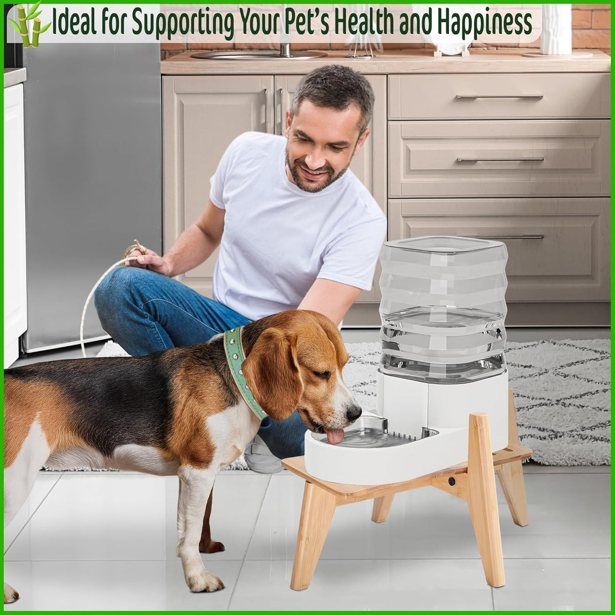 Dog Water Bowl Dispenser Stand - Compatible with Automatic and Gravity Water/Food Dispensers