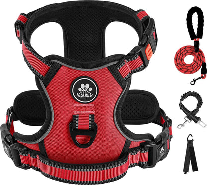 IVY&LANE No Pull Dog Harness for Large Dogs, Dog Vest Harness with Leash, Safety Belt and Storage