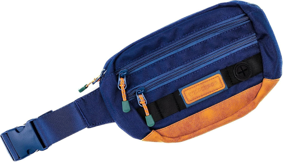 Wilderdog Utility Fanny Pack stores Treats, Balls, Keys in 3 Pockets with adjustable strap and Poop