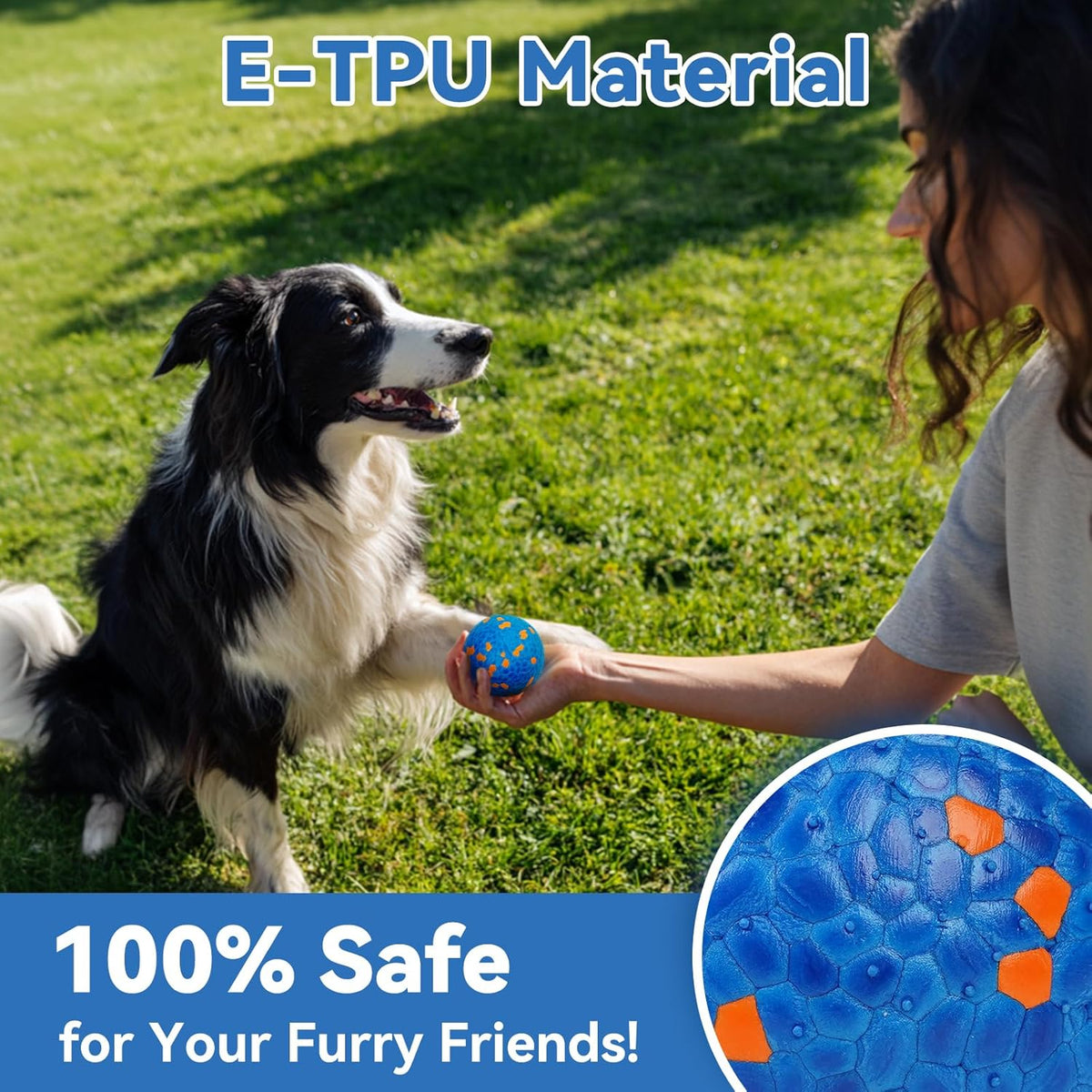 Indestructible Dog Ball Toy, Durable Dog Tennis Balls for Aggressive Chewers, High Bounce &