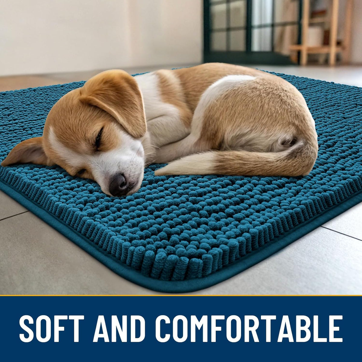 Smiry Dog Door Mat for Muddy Paws 24x16, Absorbs Moisture and Dirt Doormat, Non-Slip Washable Quick