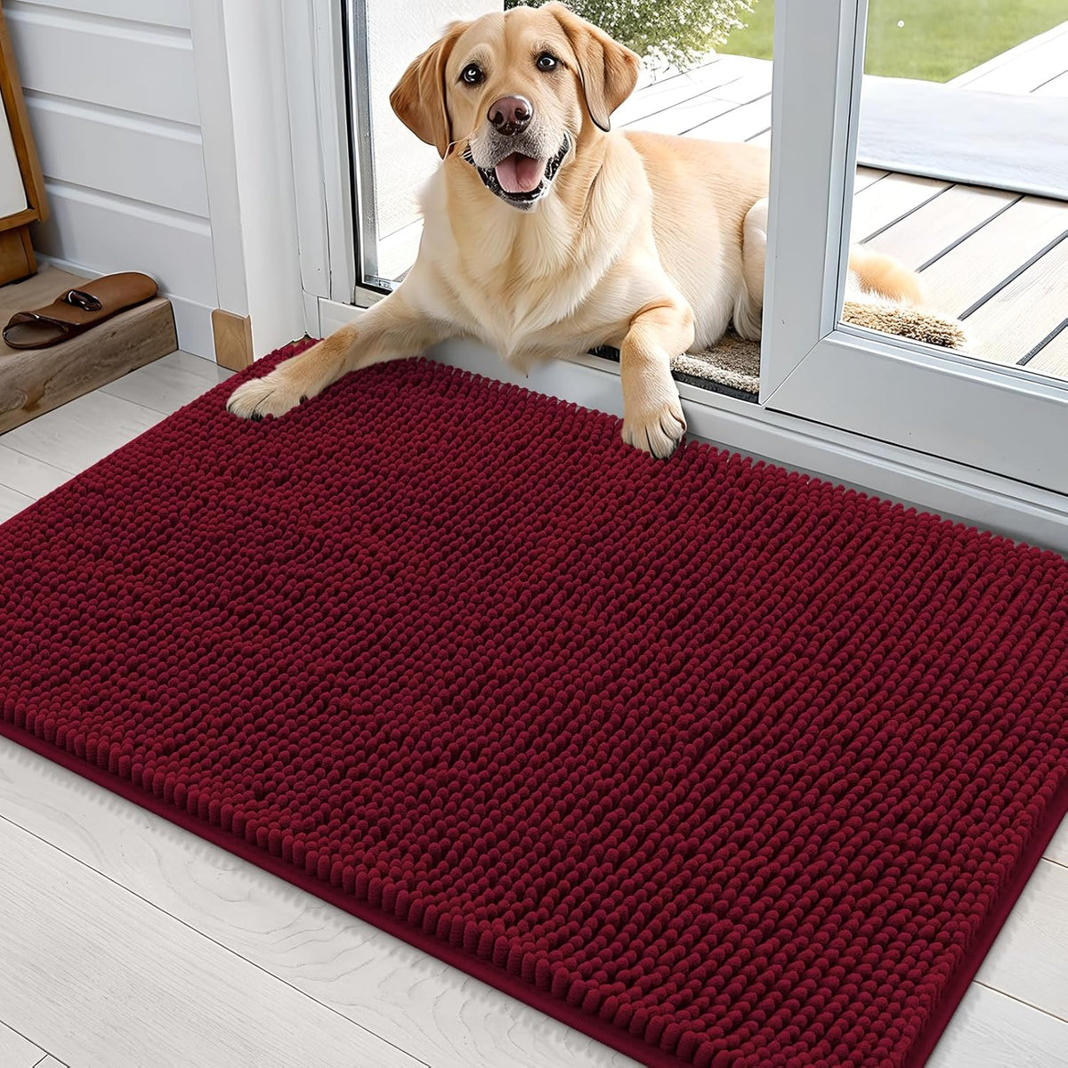 OLANLY Dog Door Mat for Muddy Paws 36x24, Absorbs Moisture and Dirt, Absorbent Non-Slip Washable