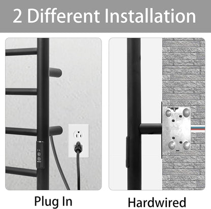 KEG Towel Warmer Wall Mounted with Built-in Timer 8 Bars Electric Stainless Steel Heated Towel