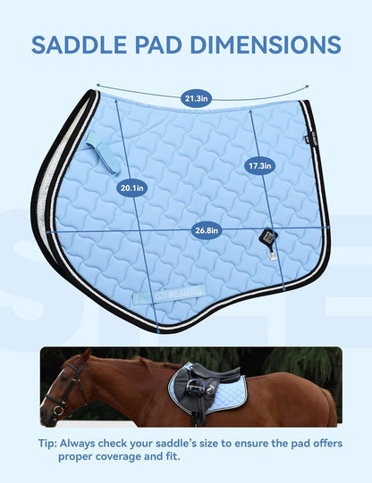 Close Contact Non-Slip Design Horse Riding Pad Moisture-Wicking Shock Absorbing English Saddle Pad