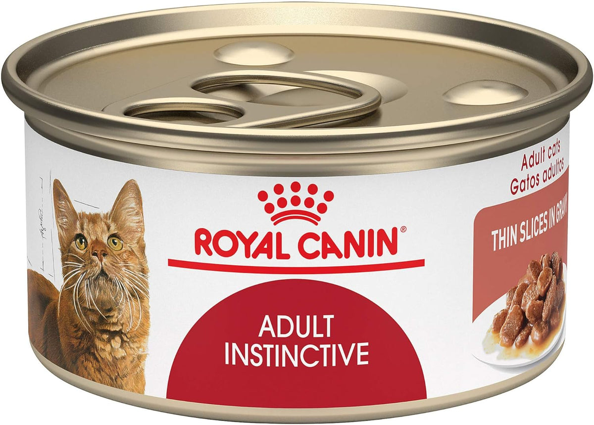 Royal Canin Adult Feline Health Nutrition Instinctive Thin Slices in Gravy Canned Wet Cat Food, 3