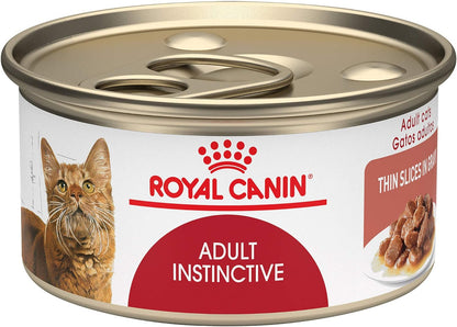 Royal Canin Adult Feline Health Nutrition Instinctive Thin Slices in Gravy Canned Wet Cat Food, 3