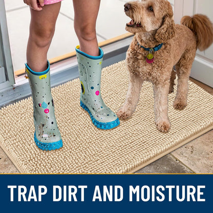 Smiry Dog Door Mat for Muddy Paws 48x30, Absorbs Moisture and Dirt Doormat, Non-Slip Washable Quick