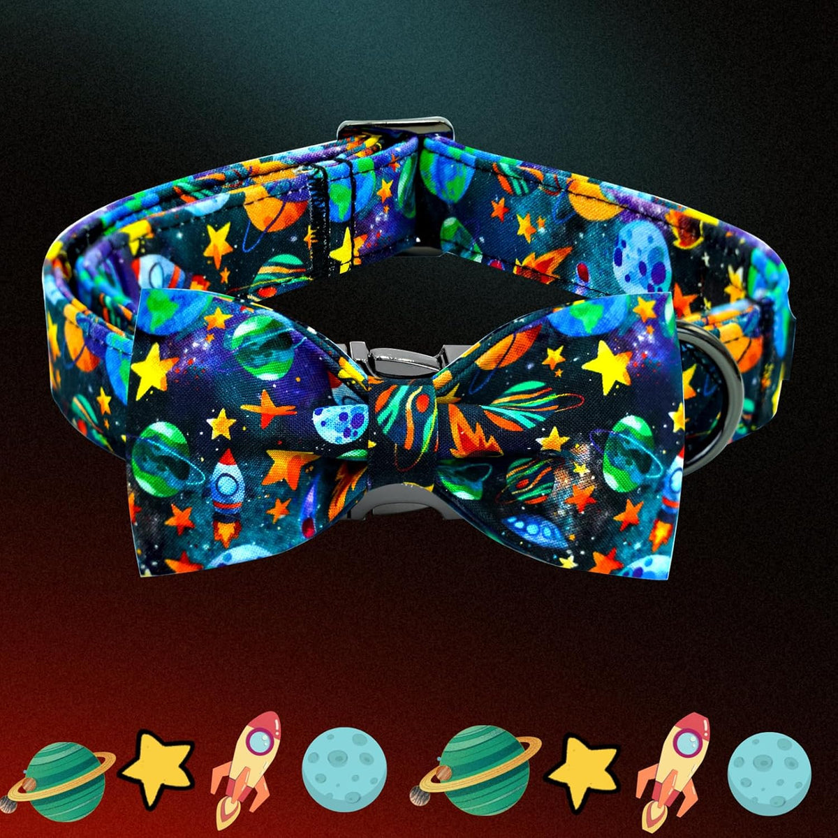 Elegant little tail Dog Collar, Boy Pet Collrs Blue Durable Soft Bowtie Dog Collar Adjustable Dog