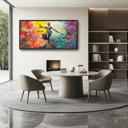 Extra Large Lady Justice Framed Wall Art for Living Room,Oversized Scales of Justice Pictures Wall