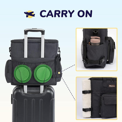 Modoker Dog Travel Bag with 2 Collapsible Dog Bowls, 1 Dog Backpack, Airline Approved Pet Travel
