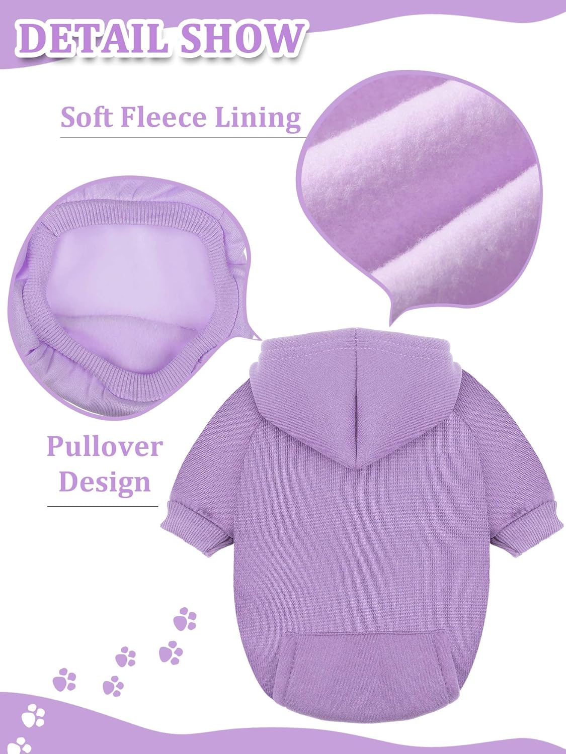 6 Pieces Dog Hoodie Dog Clothes Sweaters with Hat, Pet Winter Clothes Warm Hoodies Coat Sweater for