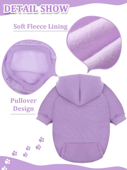 6 Pieces Dog Hoodie Dog Clothes Sweaters with Hat, Pet Winter Clothes Warm Hoodies Coat Sweater for