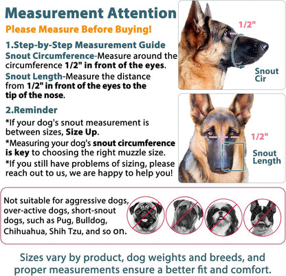 LUCKYPAW Dog Muzzle, Mesh Muzzle for Large Medium Small Dogs, Soft Mouth Guard for Biting Chewing