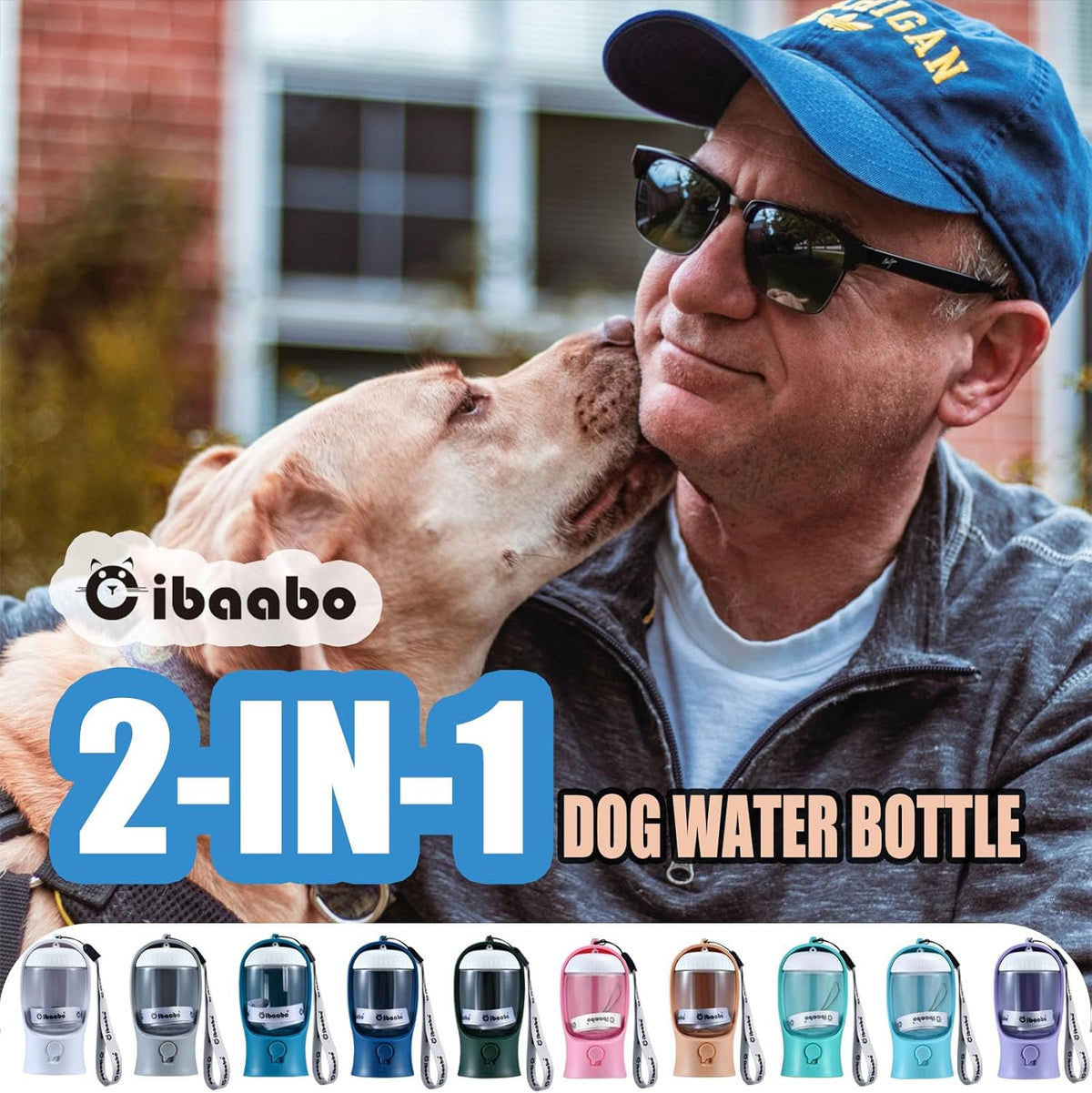 Dog Water Bottle with Food Container, Travel Puppy Water Bowl, Portable Pet Dispenser, Dog Stuff