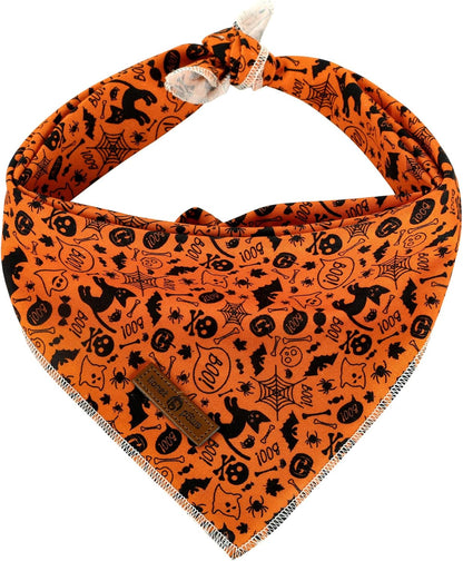 Lionet Paws Halloween Dog Bandana,Fabric Black Bat Dogs Kerchief for Medium Large Dogs,Dog Cotton