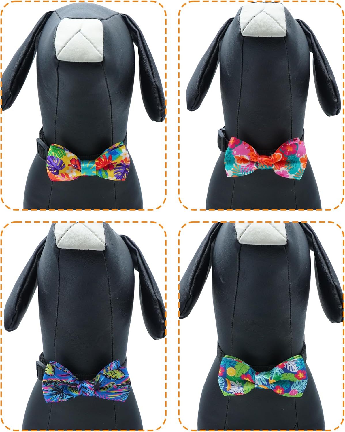 PET SHOW 10 Pack Summer Small Dog Bow Ties Sliding Collar Attachments Puppy Cats Hawaiian Bowties