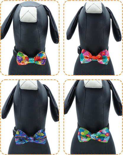 PET SHOW 10 Pack Summer Small Dog Bow Ties Sliding Collar Attachments Puppy Cats Hawaiian Bowties