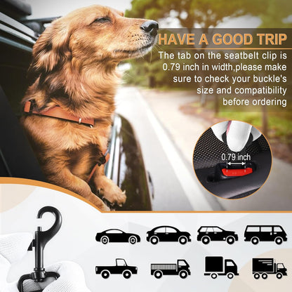 LivTee Dog Seat Belt for Car, Retractable Pet Safety Harness, Adjustable Nylon Dog Seatbelt Leash