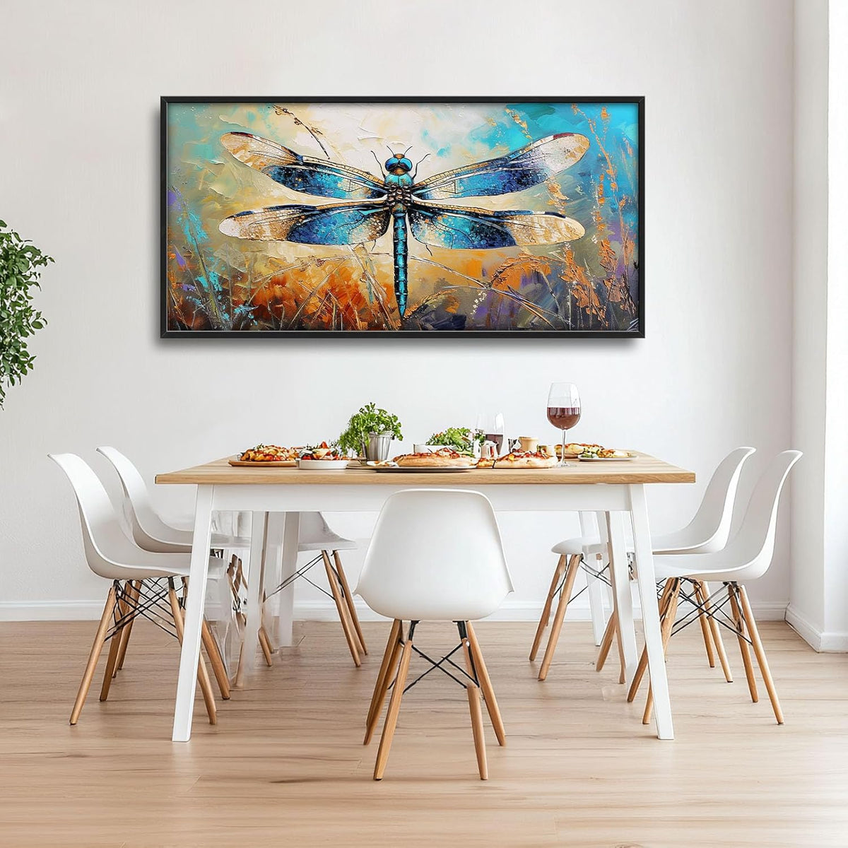Quorin Dragonfly Large Wall Art Abstract Dragonfly Pictures Wall Decor Colorful Canvas Print