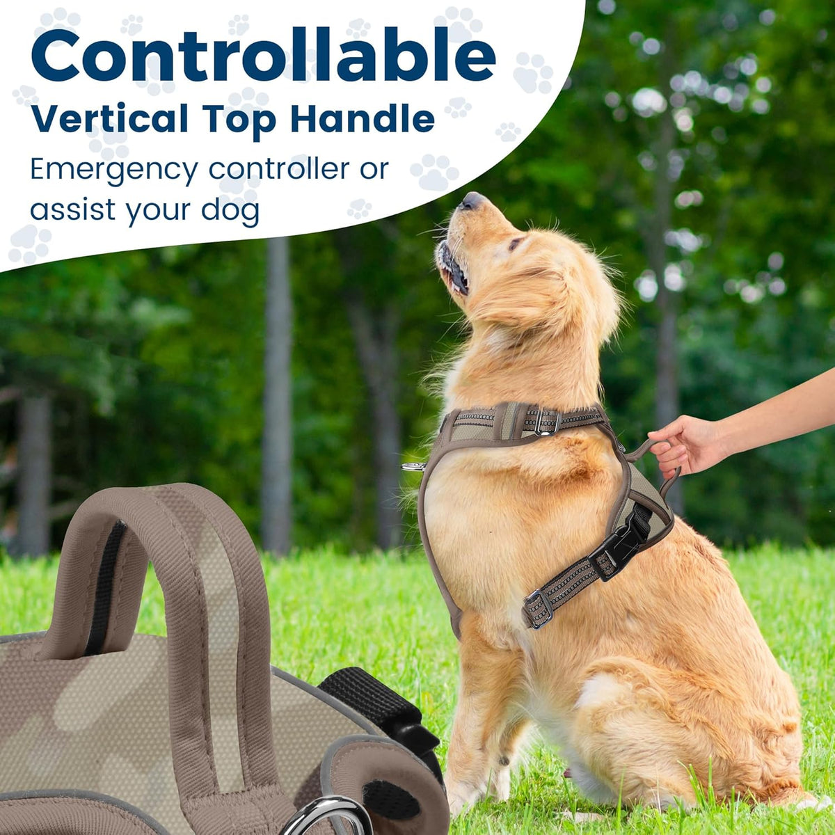 Funfox Dog Harness No Pull, Adjustable Pet Vest Harness, Super Soft Material with Vertical Handle