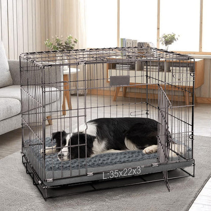 Orthopedic Memory Foam Bed for Large Dogs, Waterproof Cooling Pet Mats for Crate with Removable
