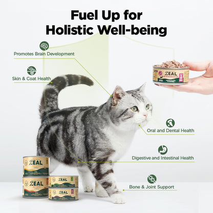 ZEAL New Zealand Wet Cat Food – High Protein, Grain-Free with Superfoods (Venison, 3.17oz Can