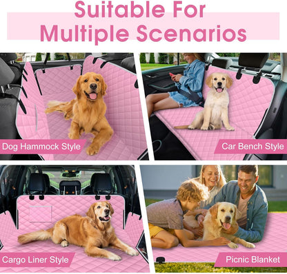 Waterproof Dog Car Seat Cover for Back Seat - Durable, Scratch Proof Pet Hammock with Nonslip