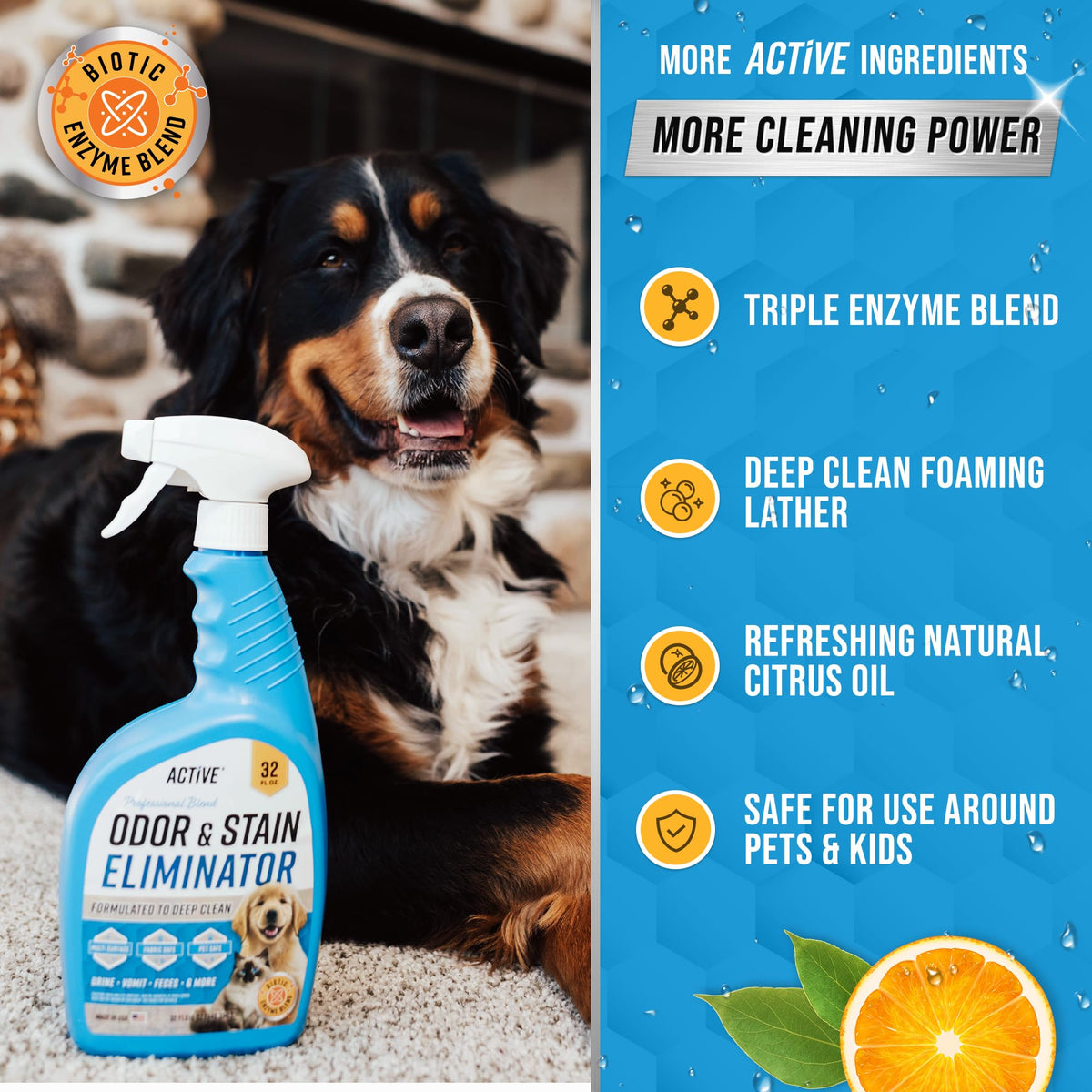 Pet Odor and Stain Eliminator. Chosen for real quality, fits naturally into modern pet homes.