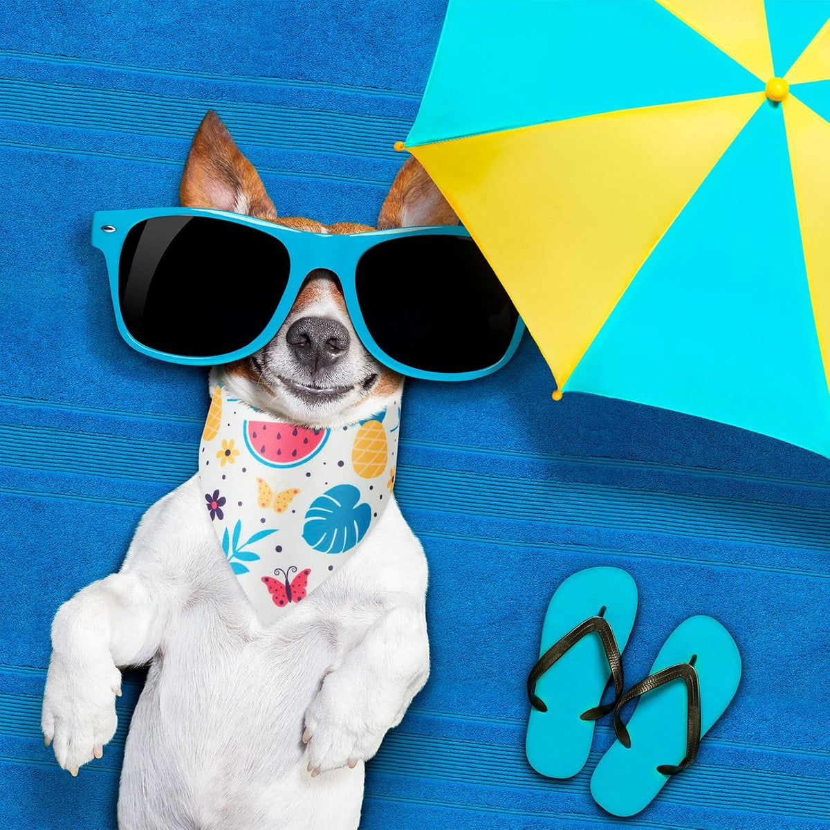 Weewooday 50 Pcs Fruit Dog Bandanas Bulk for Dogs Soft Bibs Adjustable Triangle pet Bandana for