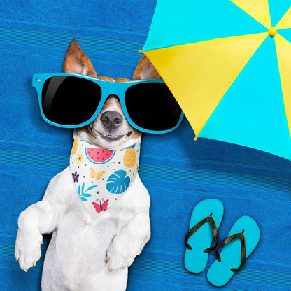 Weewooday 50 Pcs Fruit Dog Bandanas Bulk for Dogs Soft Bibs Adjustable Triangle pet Bandana for