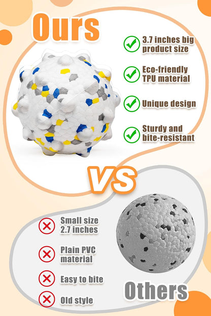3.7'' Dog Balls for Dogs Aggressive Chewers Indestructible Tennis Durable Bouncy Interactive Dog