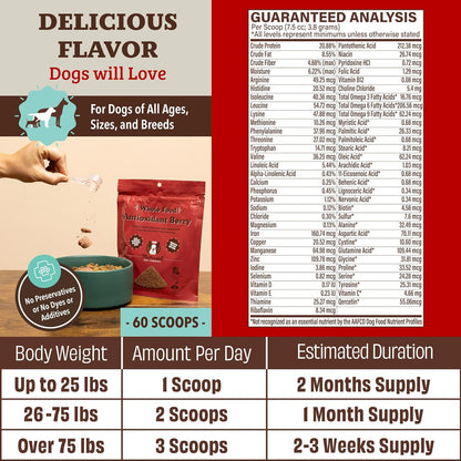 Natural Dog Company Dog Food Topper, Antioxidant Berry Vitamins & Superfood Meal Topper Supplement