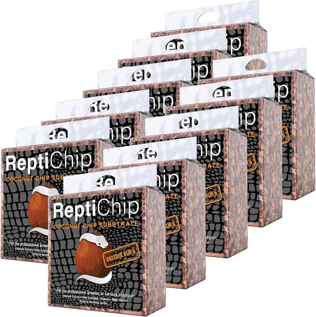 ReptiChip Reptile Substrate Coconut Chip Bedding 72 Quart Compressed Organic Coco Husk Block for