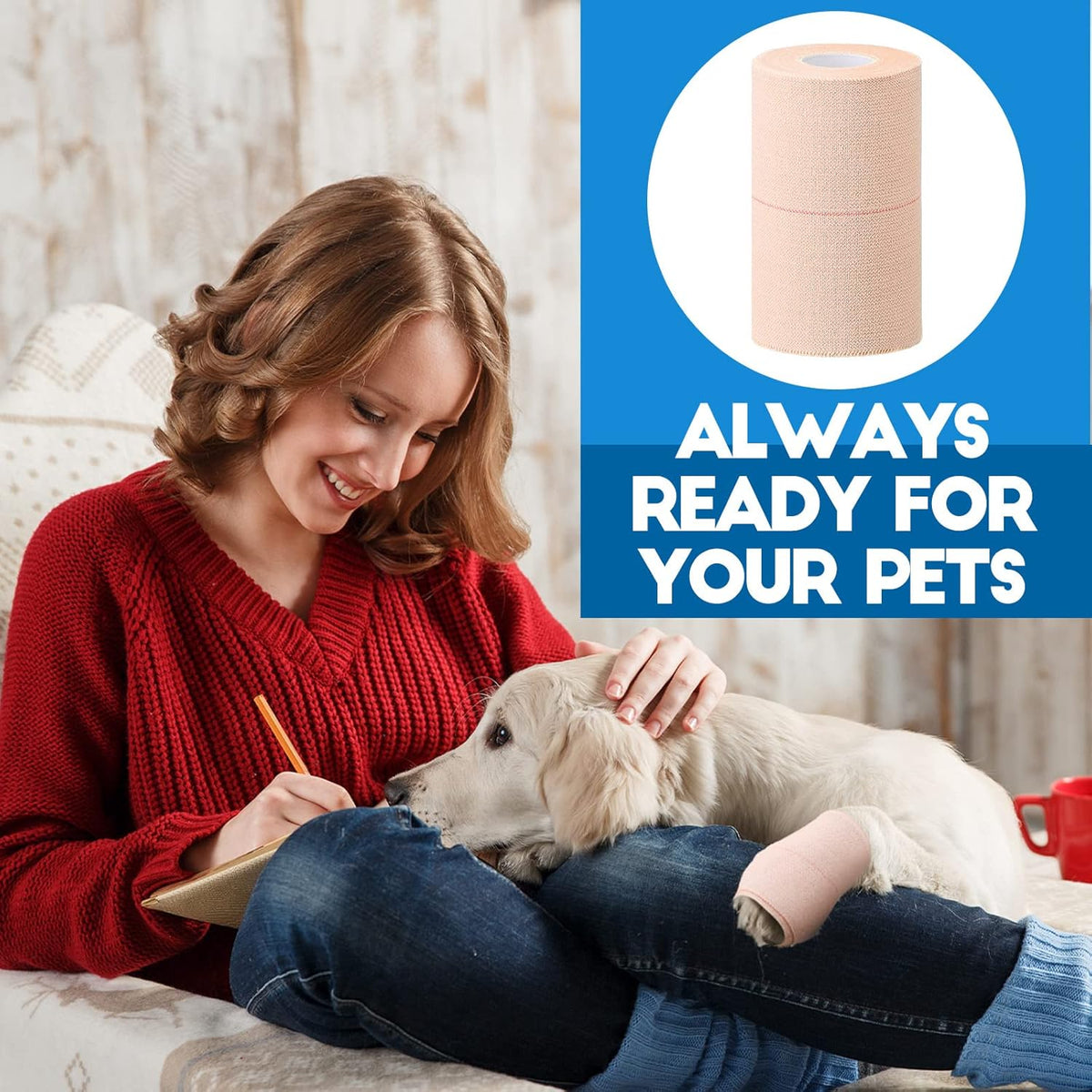 Nuanchu 16 Rolls Elastic Adhesive Bandage Tape Self Adherent Cohesive Flexible Stretch Elastic