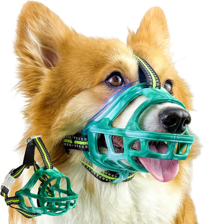 Dog Muzzle, Basket Muzzle for Small Medium Large Dogs, Anti-Biting and Chewing, Lightweight &