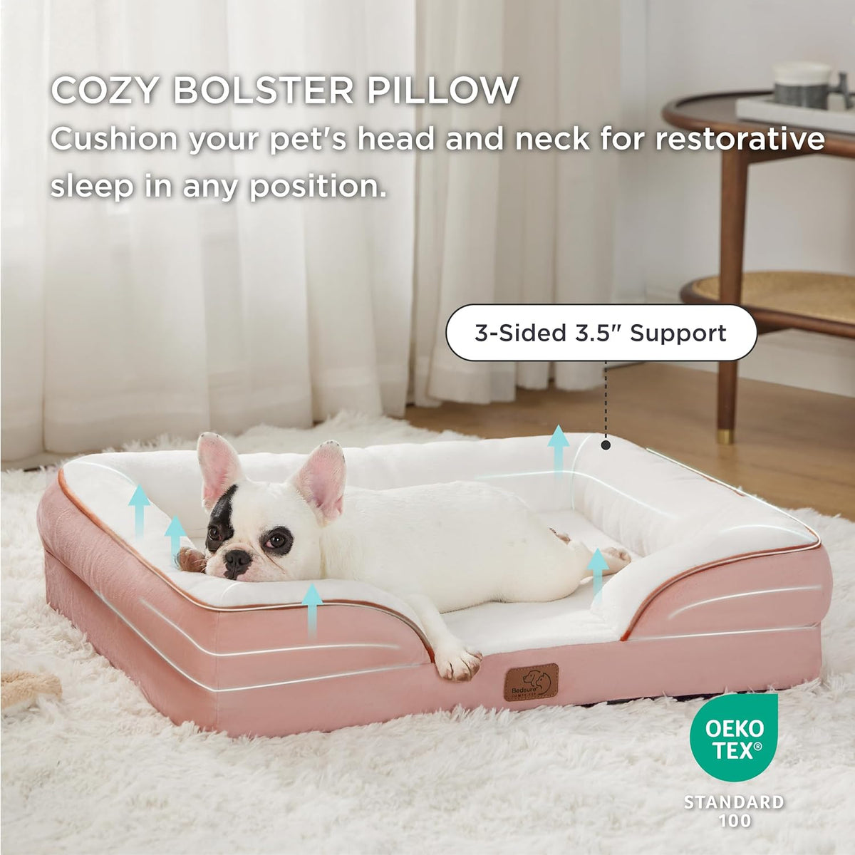 Bedsure Orthopedic Dog Bed Medium Size Dogs - Washable Medium Dog Cat Bed Waterproof, Comfort Pet