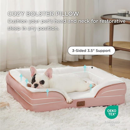 Bedsure Orthopedic Dog Bed Medium Size Dogs - Washable Medium Dog Cat Bed Waterproof, Comfort Pet