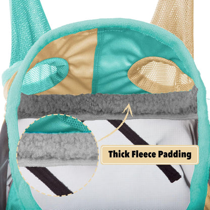 Harrison Howard Pro Luminous Horse Fly Mask Standard with Ears UV Protection for Horse Champagne