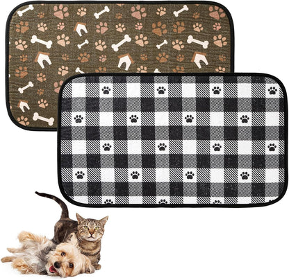 Dog Food Mats, Pet Bowl Mats, Super Absorbent and Dry, Prevents Spills, Non-Slip Design, Easy to