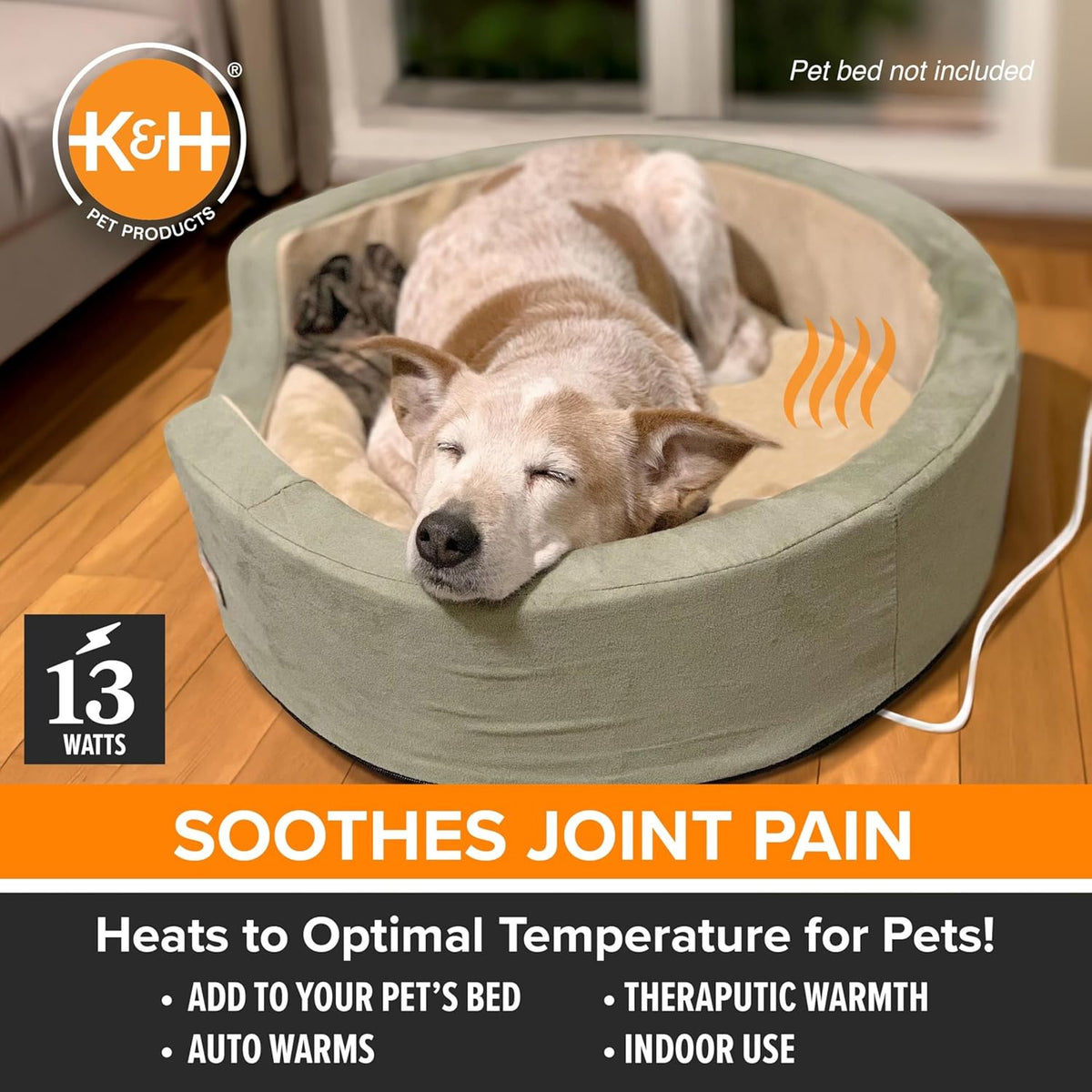 K&H Pet Products Pet Bed Warmer, Turn Any Pet Bed Into a Heated Cat or Dog Bed, Waterproof Indoor