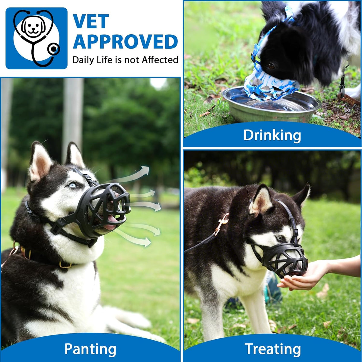 Mayerzon Dog Muzzle, Breathable Basket Muzzles for Small, Medium, Large and X-Large Aggressive Dogs