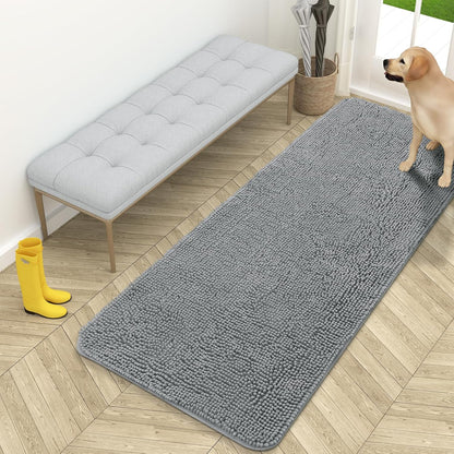 OLANLY Dog Door Mat for Muddy Paws 59x24, Absorbs Moisture and Dirt, Absorbent Non-Slip Washable