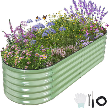 Galvanized Raised Garden Bed Outdoor- Raised Beds for Gardening| Metal Planter Box, Steel Raised