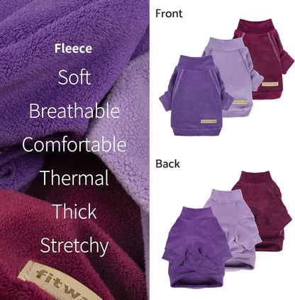 Fitwarm 3 Pack Classic Fleece Dog Sweater, Turtleneck Dog Sweatshirt, Dog Winter Clothes for Small