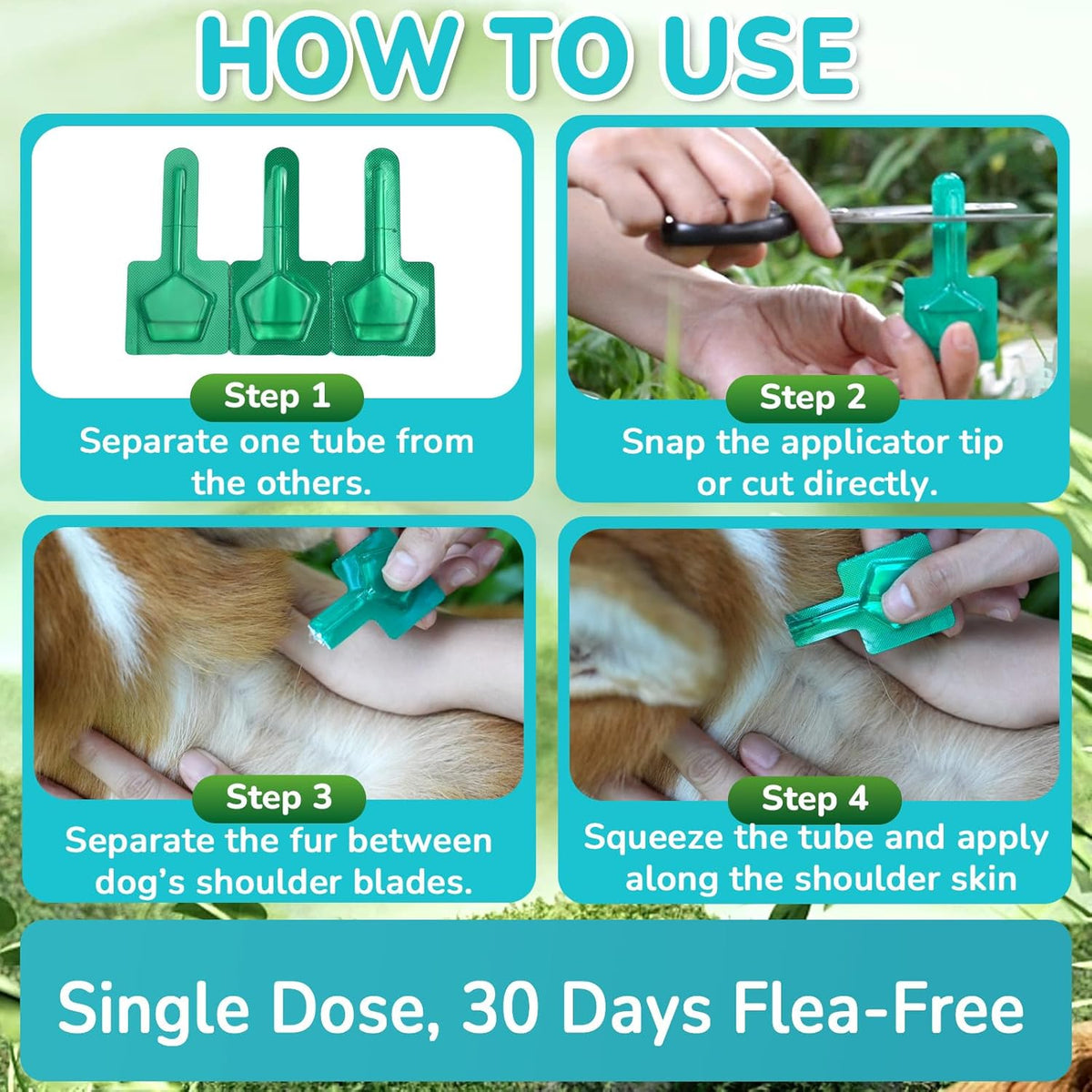 Flea and Tick Prevention for Small Dogs, 6-Month Supply Dog Flea and Tick Treatment Drops, Topical