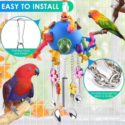 KATUMO Bird Toys, Parrot Pull Spoons Colorful Acrylic Stick Toys Bird Chew Toys for Amazon Parrot