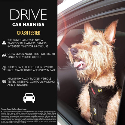 EzyDog Drive Dog Car Harness – Crash Tested and Certified (US-FMVSS 213) Dog Seat Belt Harness for