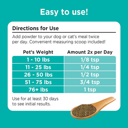 Solid Gold Cat & Dog Multivitamin Powder - Kelp Powder, Omega 3 & Vitamins for Dental, Digestive