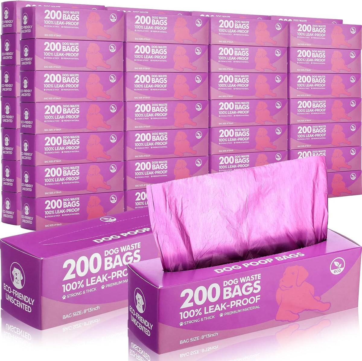 Sherr 20 Boxed Rolls 4000 Counts Dog Poop Bags Bulk Leak Proof Dog Waste Bags Universal Pet Doggy